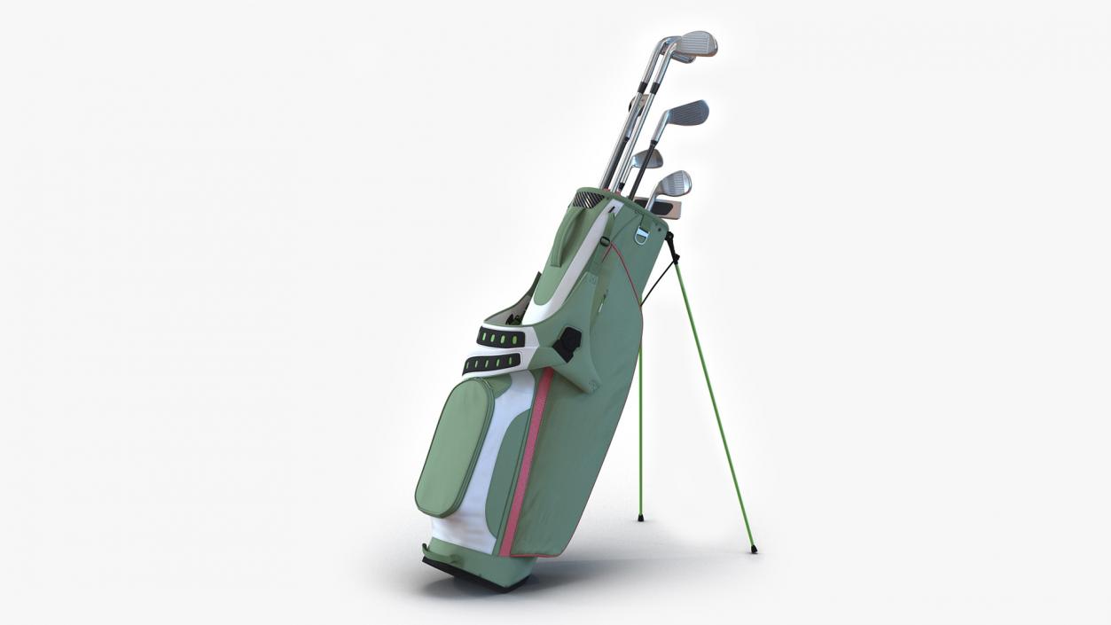 3D Golf Bag with Clubs 2