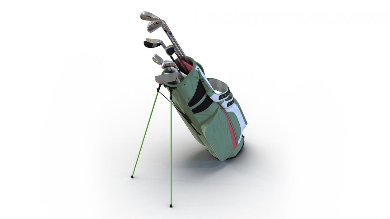 3D Golf Bag with Clubs 2