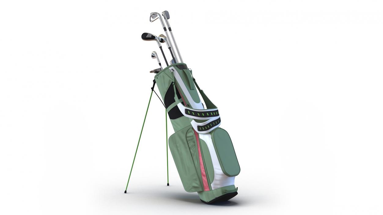 3D Golf Bag with Clubs 2