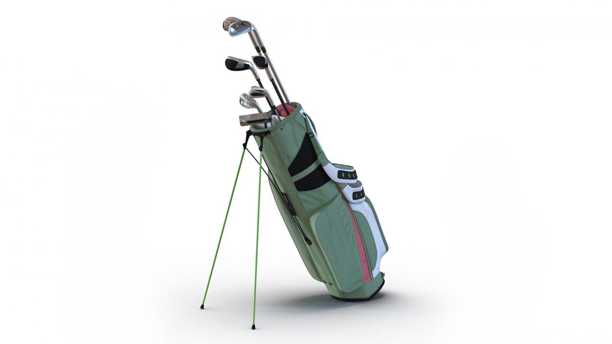 3D Golf Bag with Clubs 2