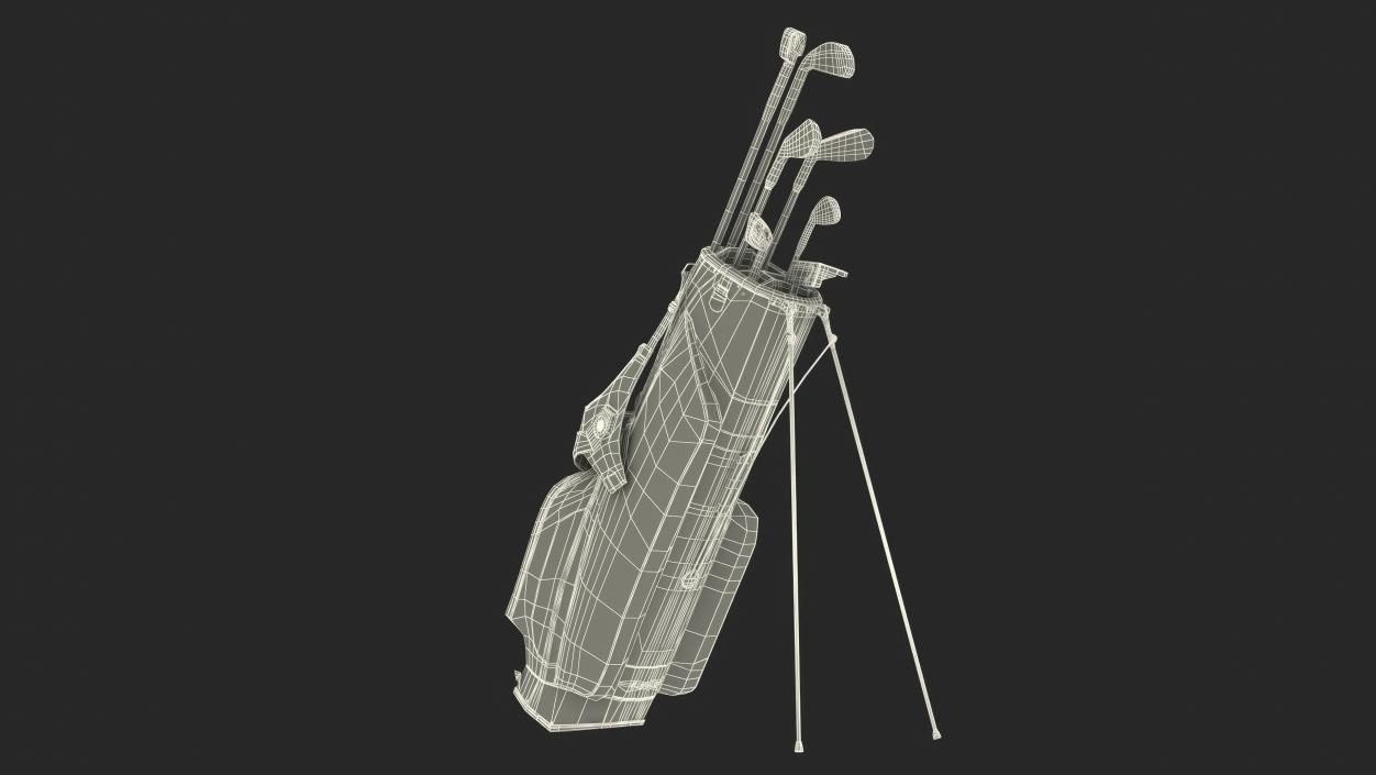 3D Golf Bag with Clubs 2