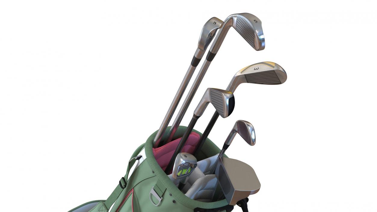 3D Golf Bag with Clubs 2