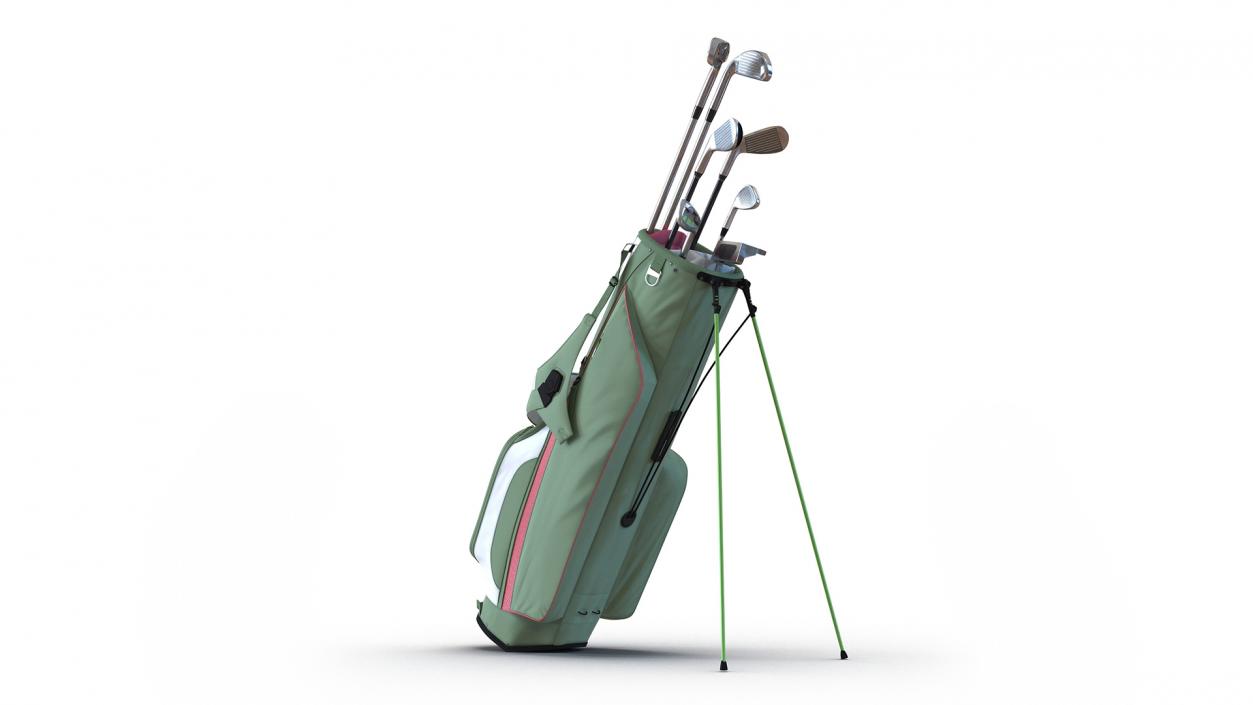 3D Golf Bag with Clubs 2