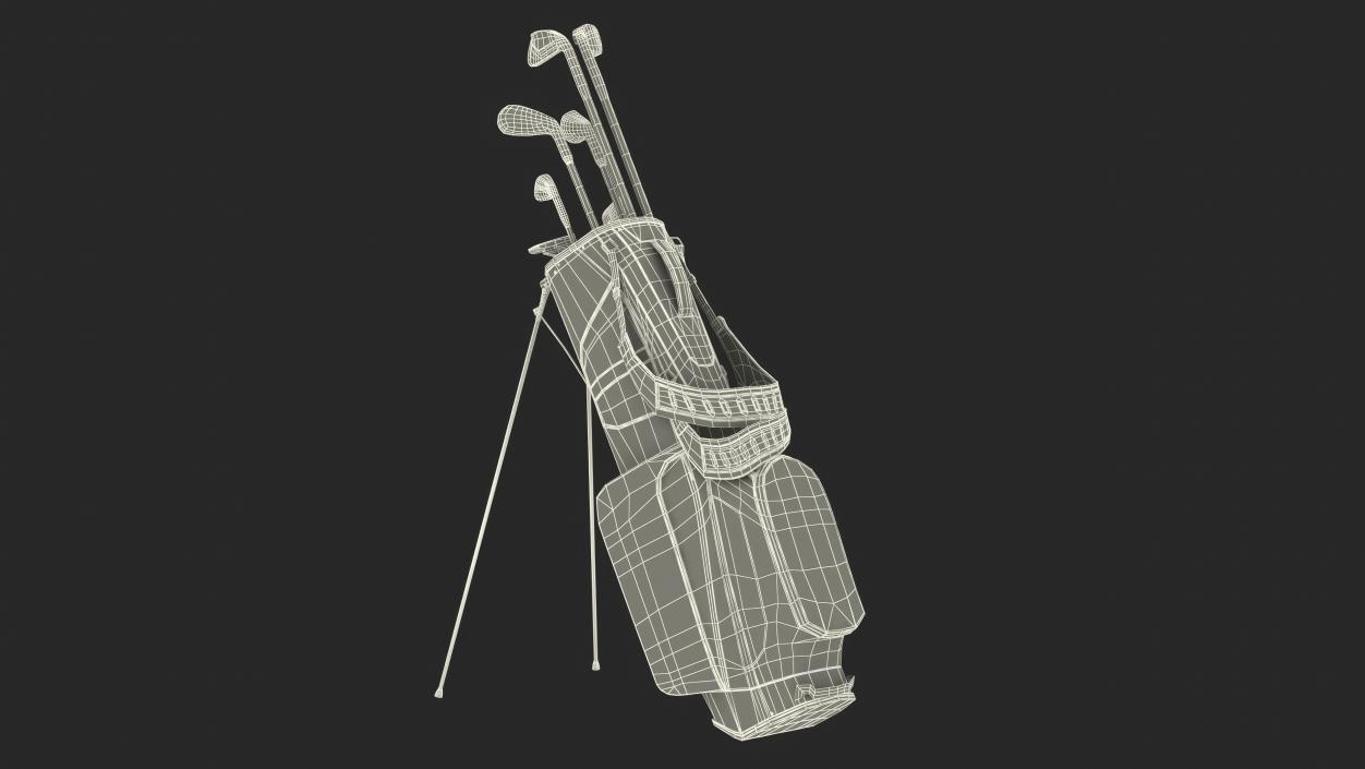 3D Golf Bag with Clubs 2