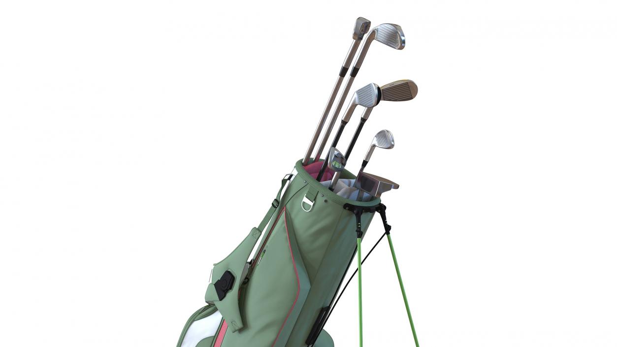 3D Golf Bag with Clubs 2