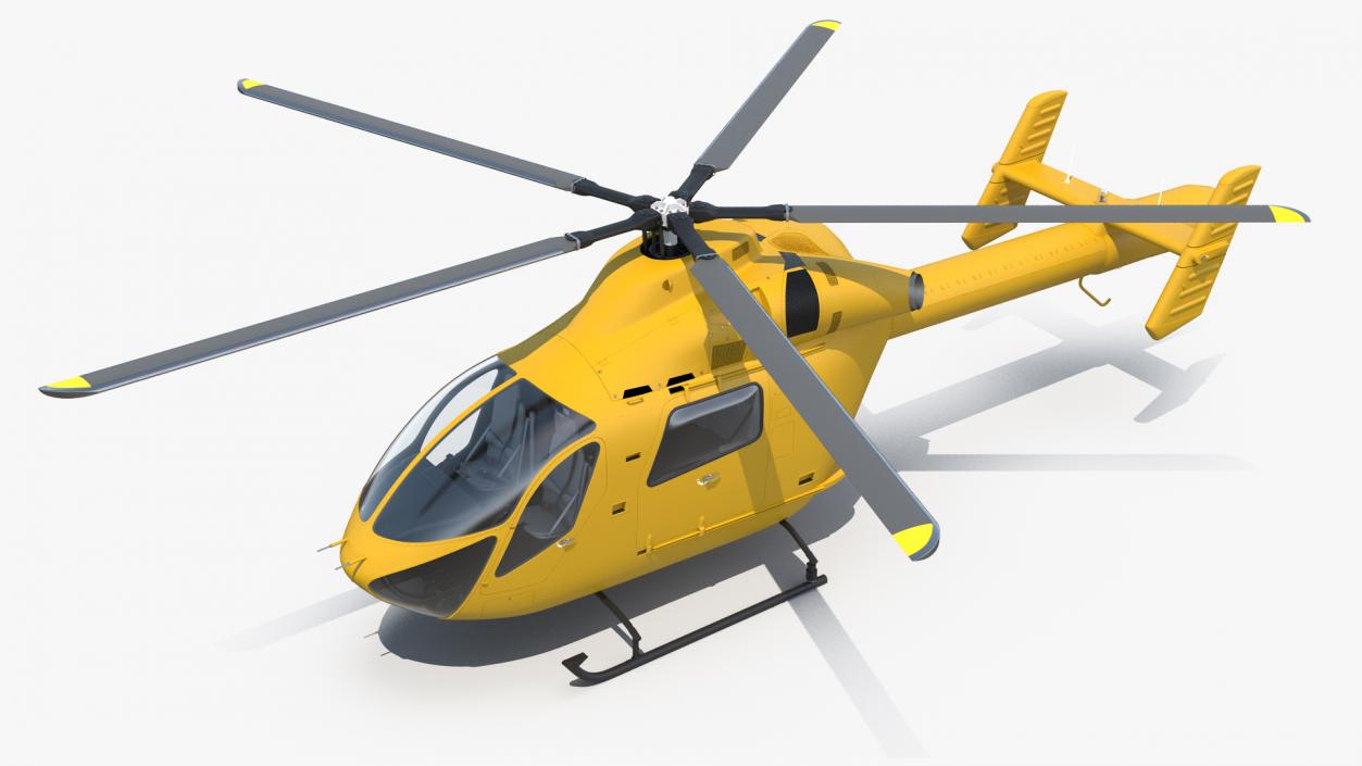 3D Light Twin Utility Helicopter Rigged