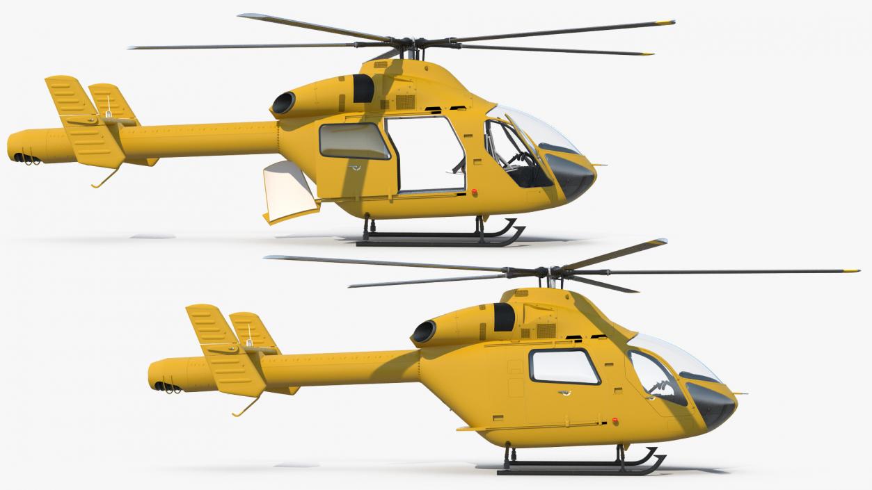 3D Light Twin Utility Helicopter Rigged