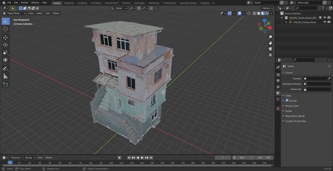 3D model Old Rio Favela House