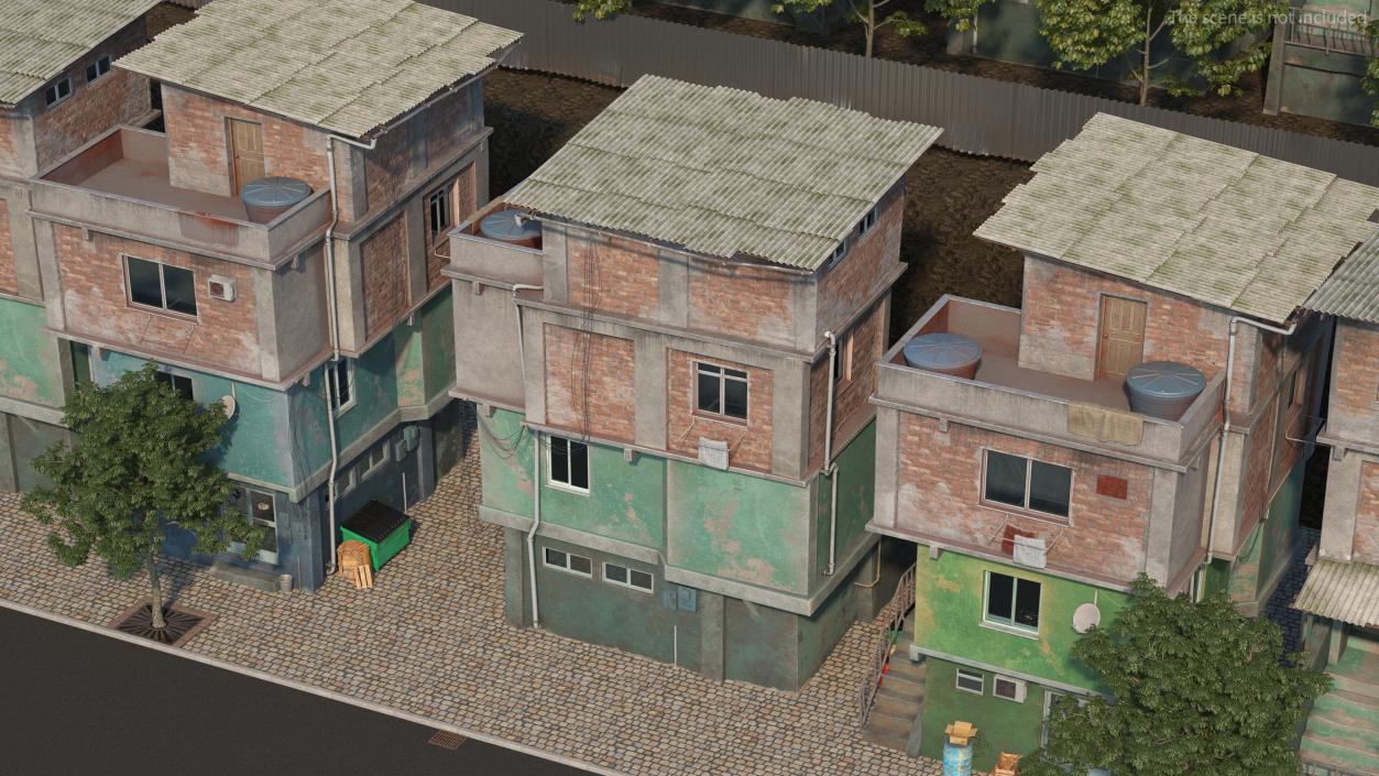 3D model Old Rio Favela House