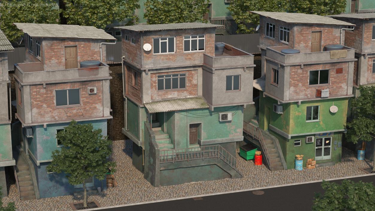 3D model Old Rio Favela House