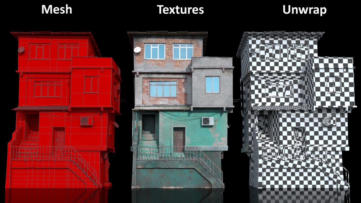 3D model Old Rio Favela House