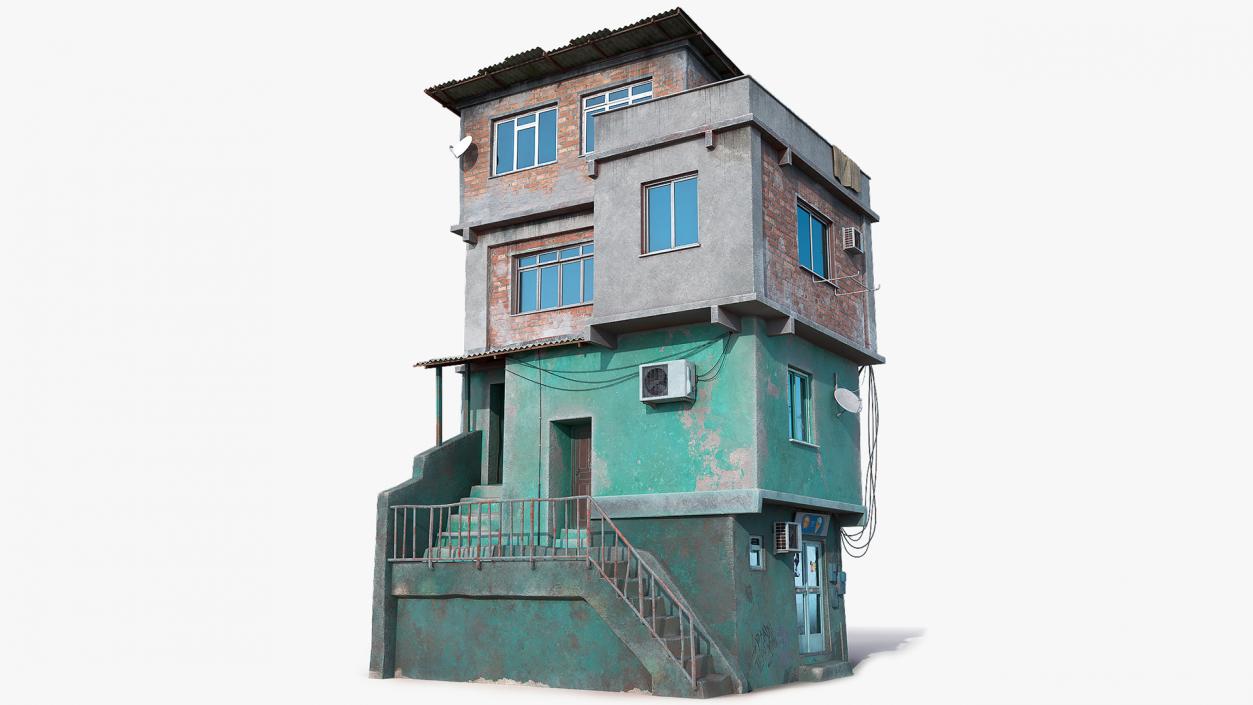 3D model Old Rio Favela House