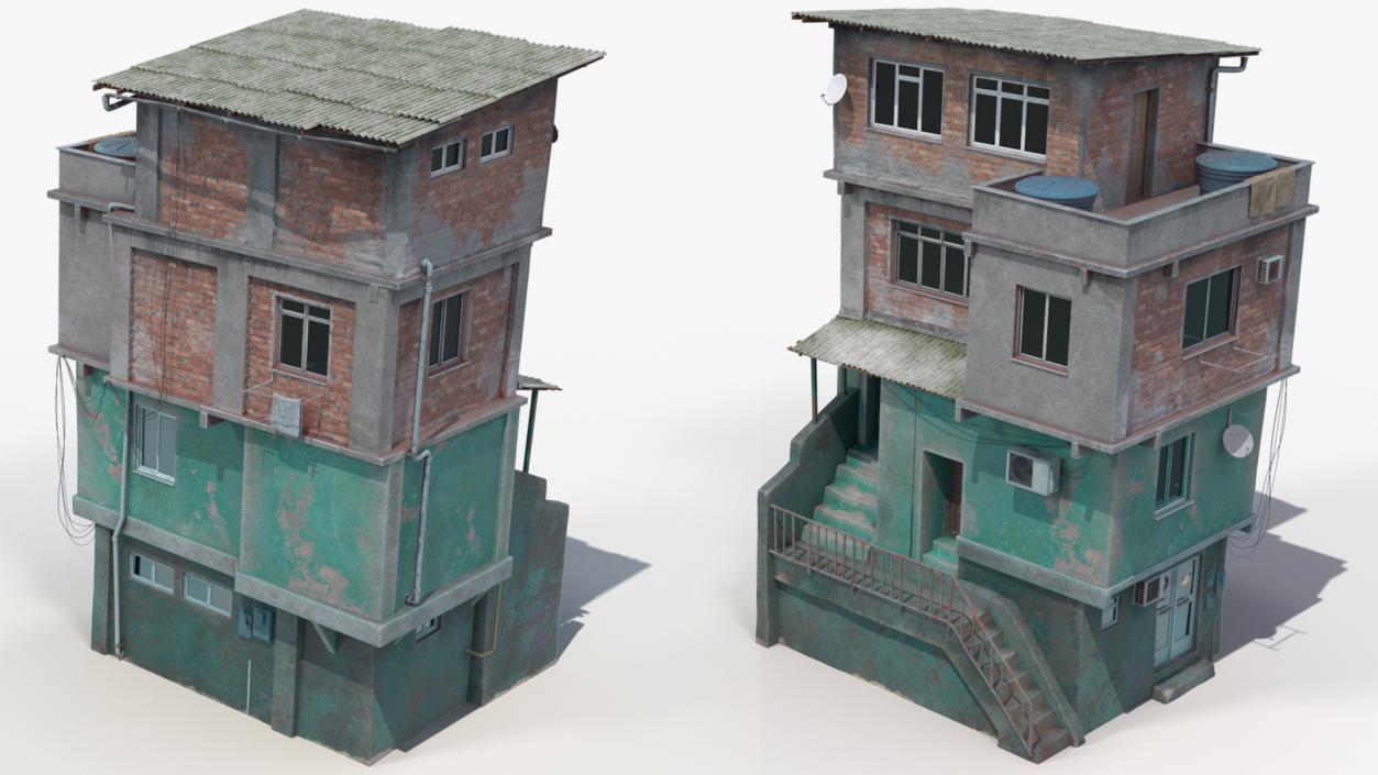 3D model Old Rio Favela House