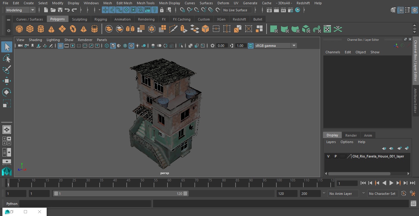 3D model Old Rio Favela House