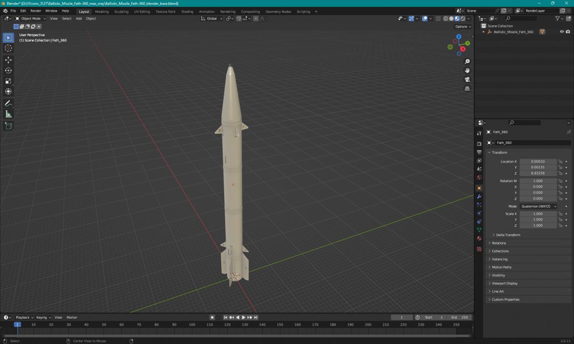 3D Ballistic Missile Fath-360