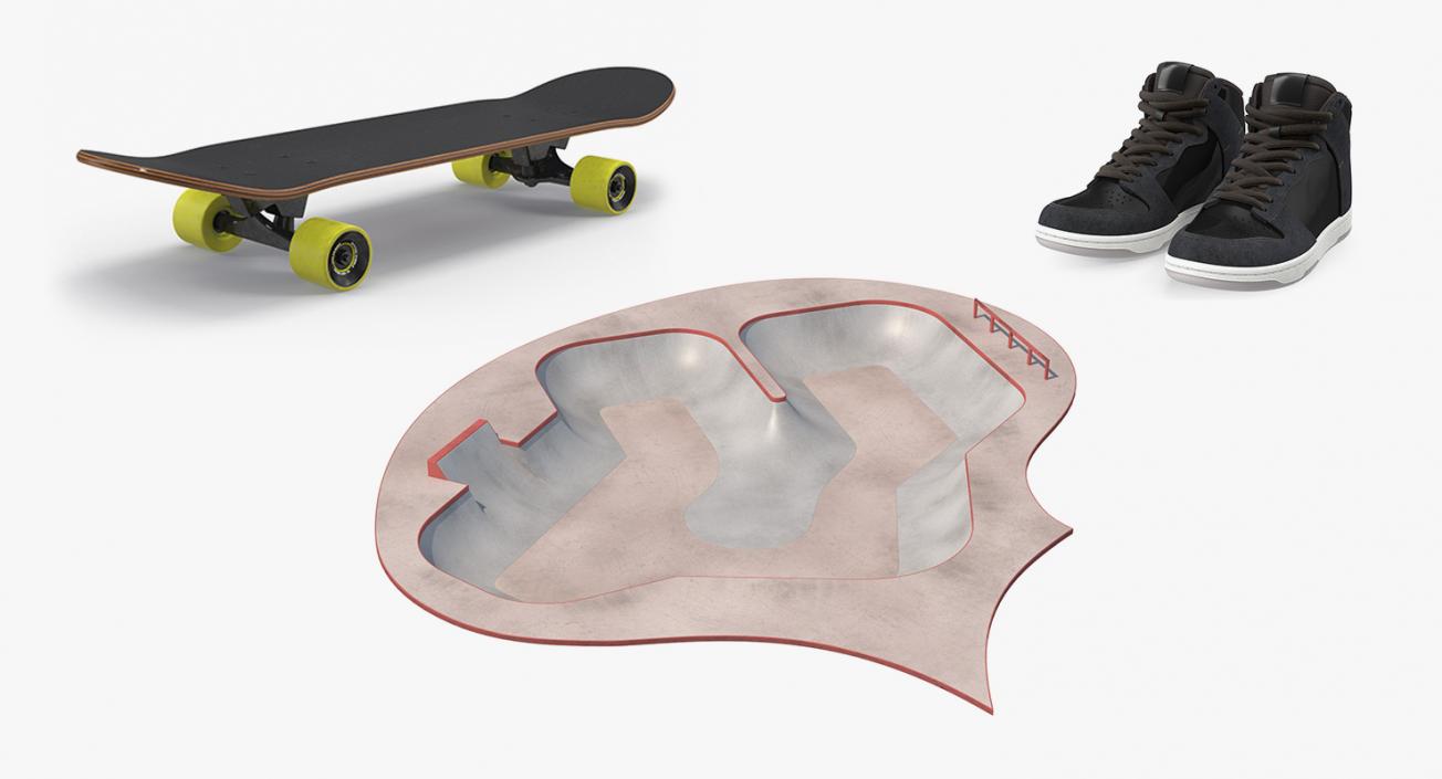 Skateboarding Equipment Collection 3D model