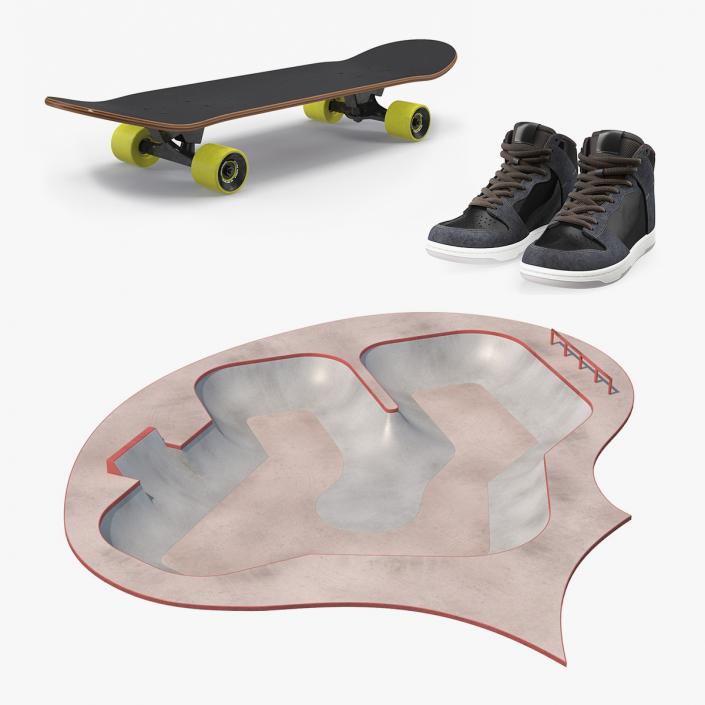 Skateboarding Equipment Collection 3D model