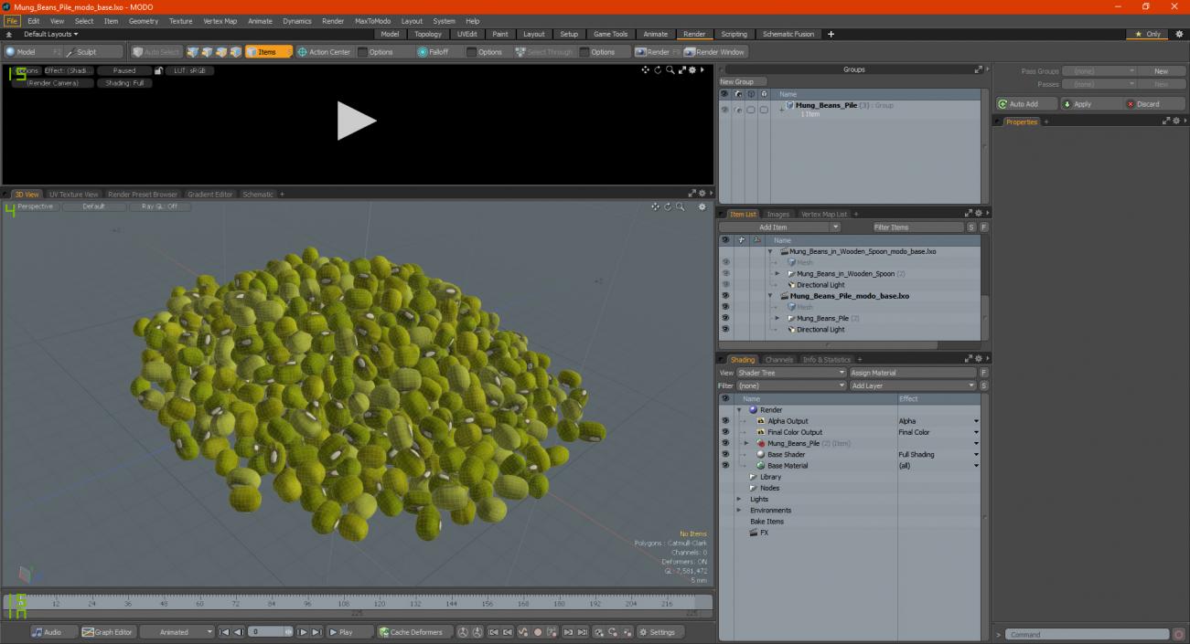 3D model Mung Beans Pile