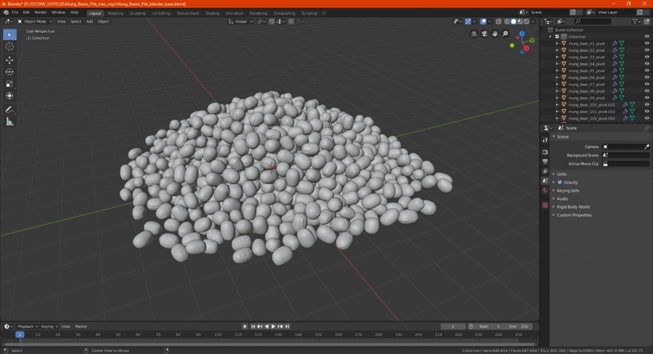 3D model Mung Beans Pile