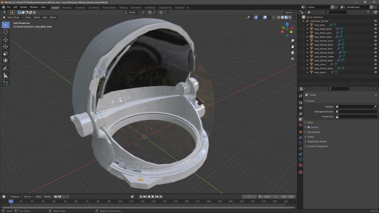 3D Astronaut Helmet 3 model