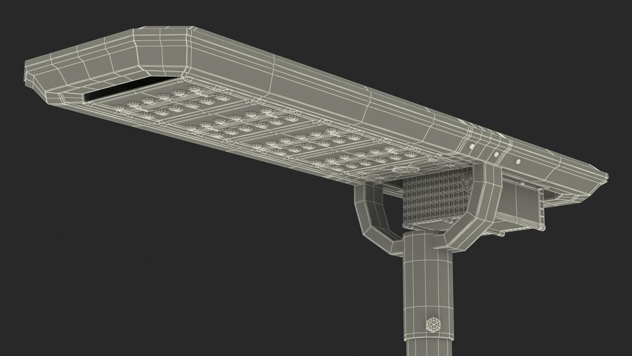 Solar Garden Light Post with Integrated Battery 3D