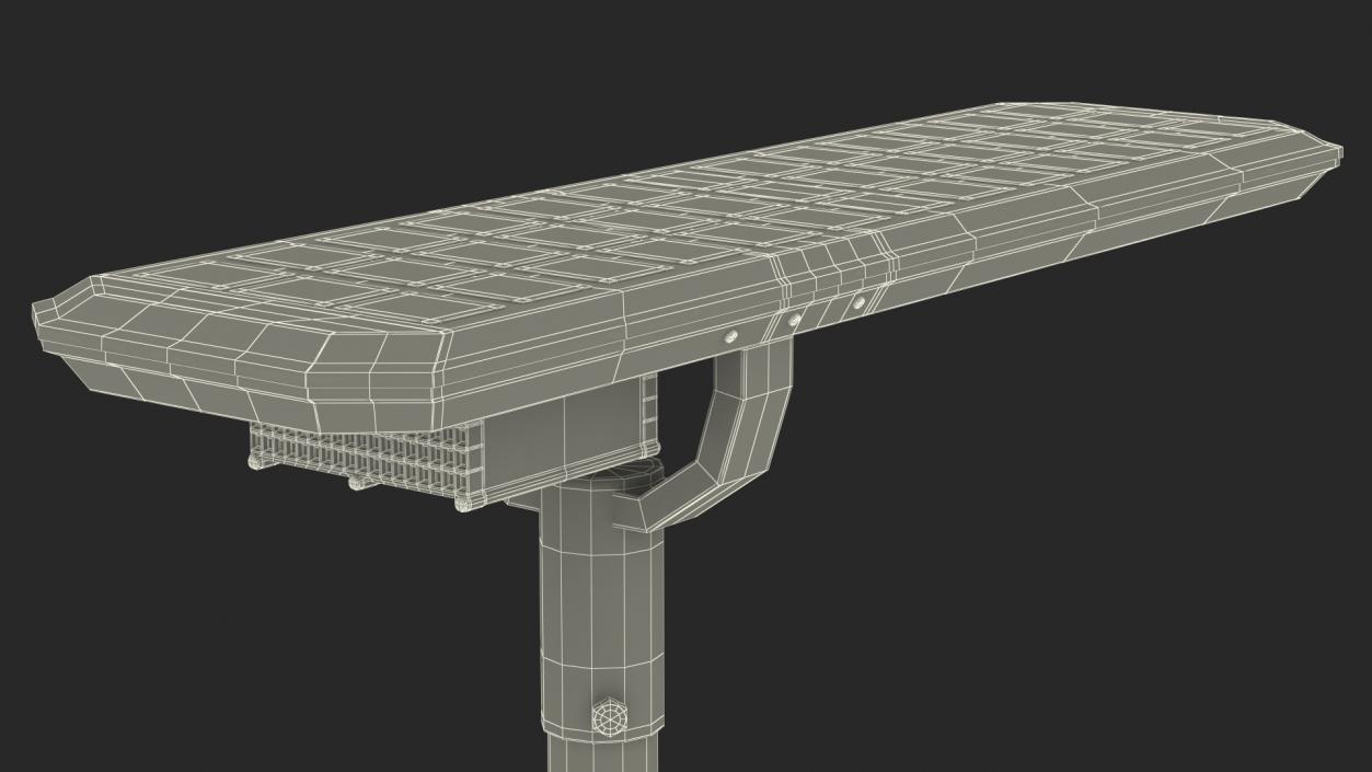 Solar Garden Light Post with Integrated Battery 3D