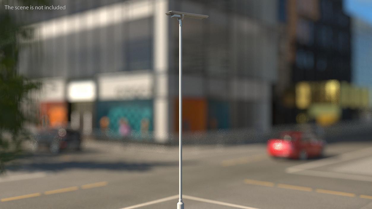 Solar Garden Light Post with Integrated Battery 3D