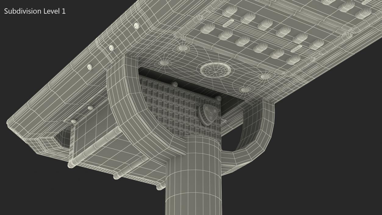 Solar Garden Light Post with Integrated Battery 3D