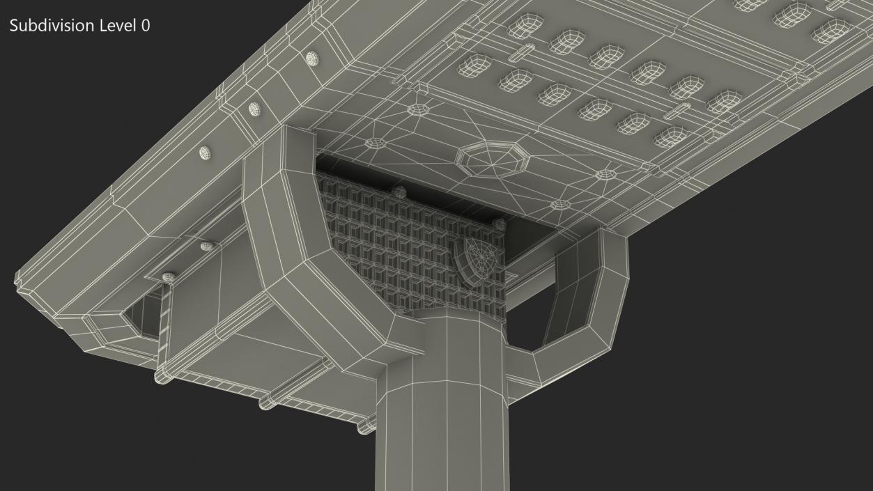 Solar Garden Light Post with Integrated Battery 3D