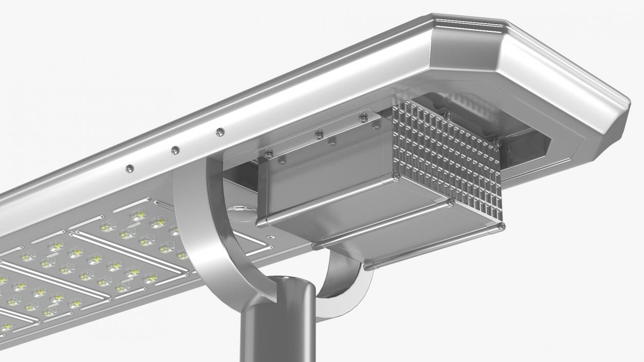 Solar Garden Light Post with Integrated Battery 3D