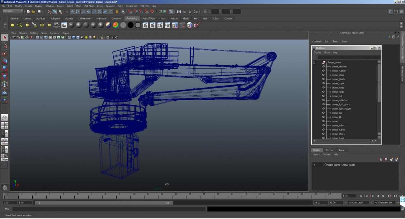 3D Crane on Ship model