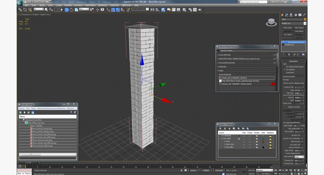 Brick Pillar 3D