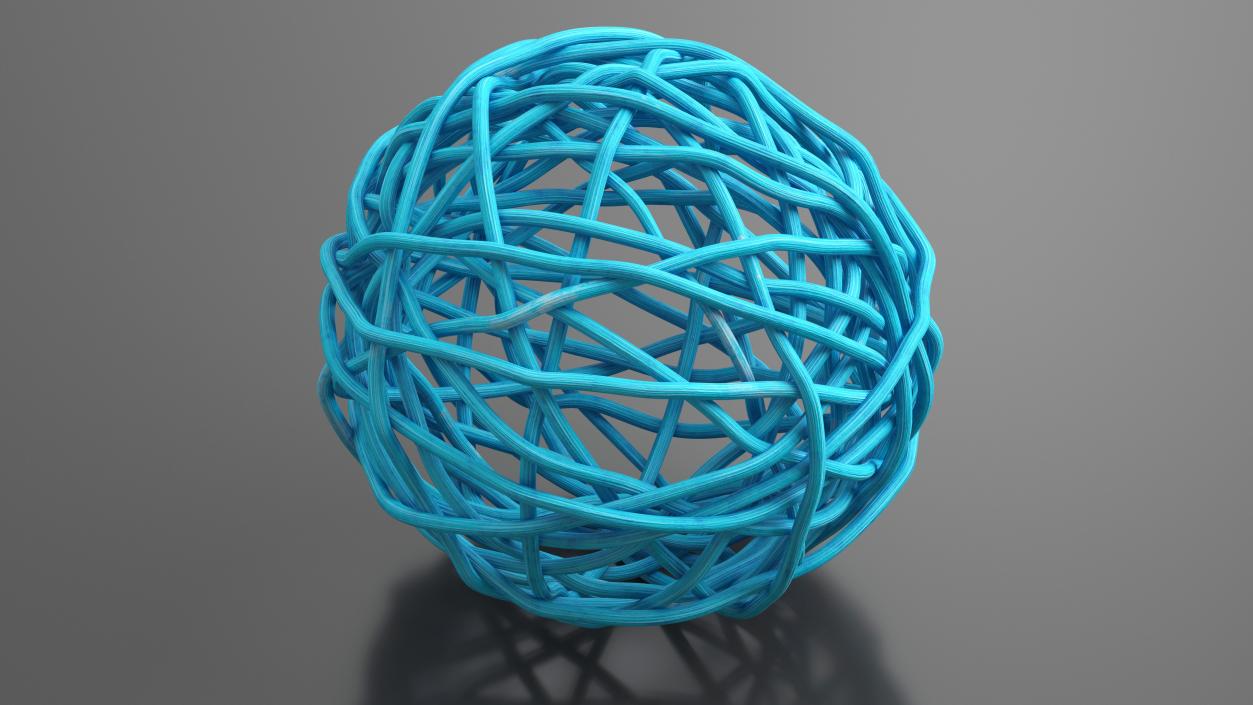 3D Rattan Twig Ball Blue