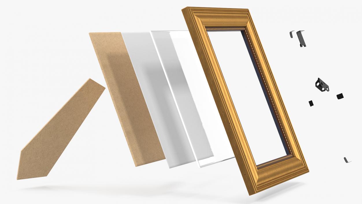 Small Gold Photo Frame 3D