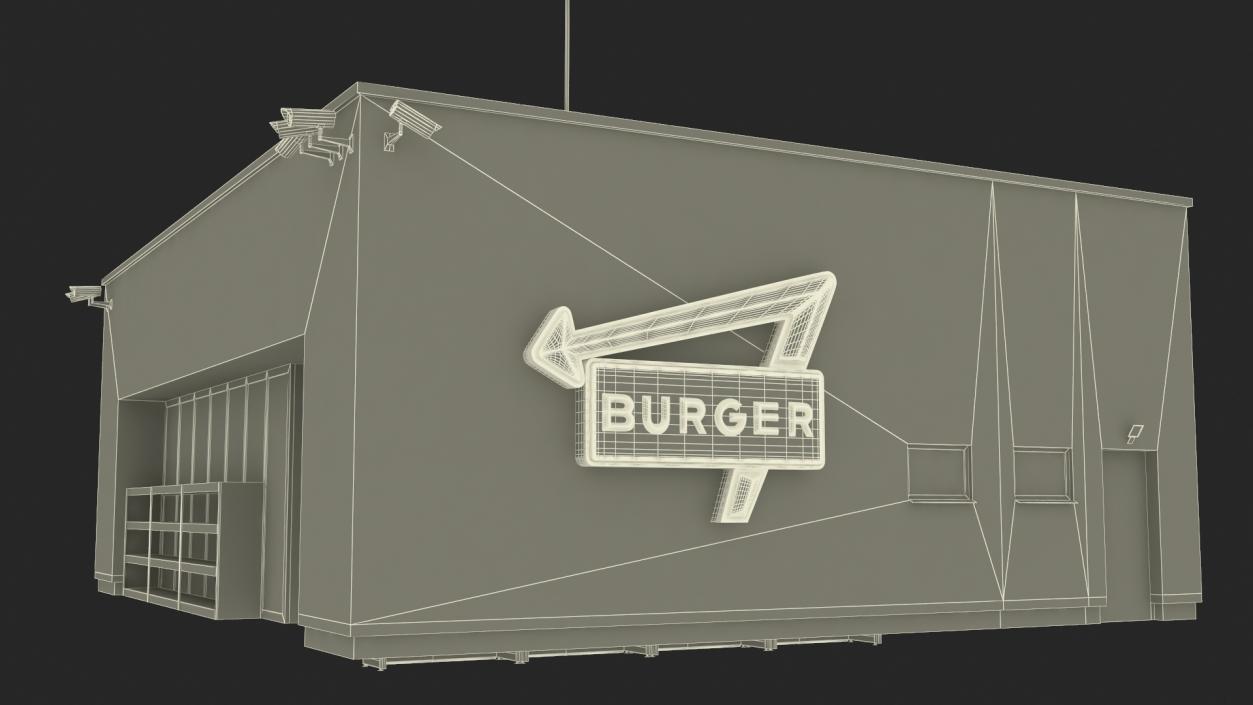 3D Small Burger Shop Building