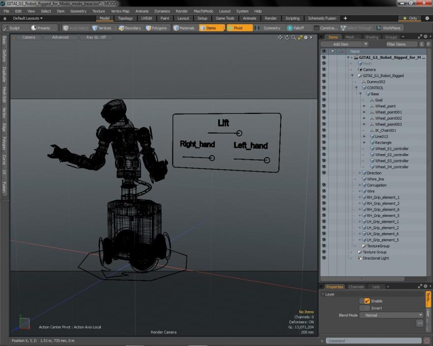 3D model GITAI G1 Robot Rigged for Modo