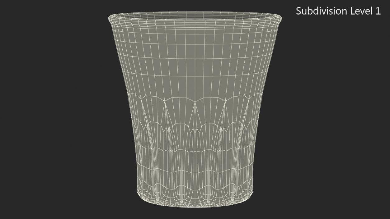 3D Faceted Shot Glass model