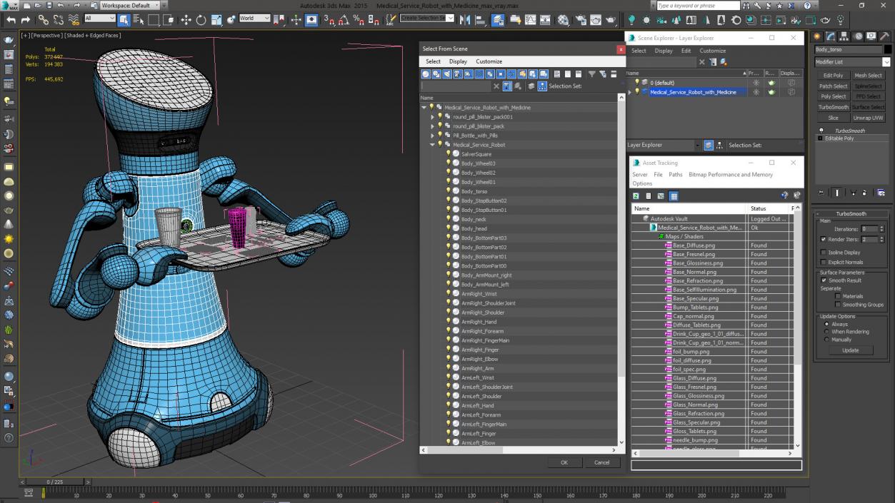 3D model Medical Service Robot with Medicine