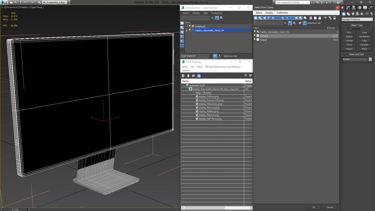 Display Adjustable Stand ON 3D