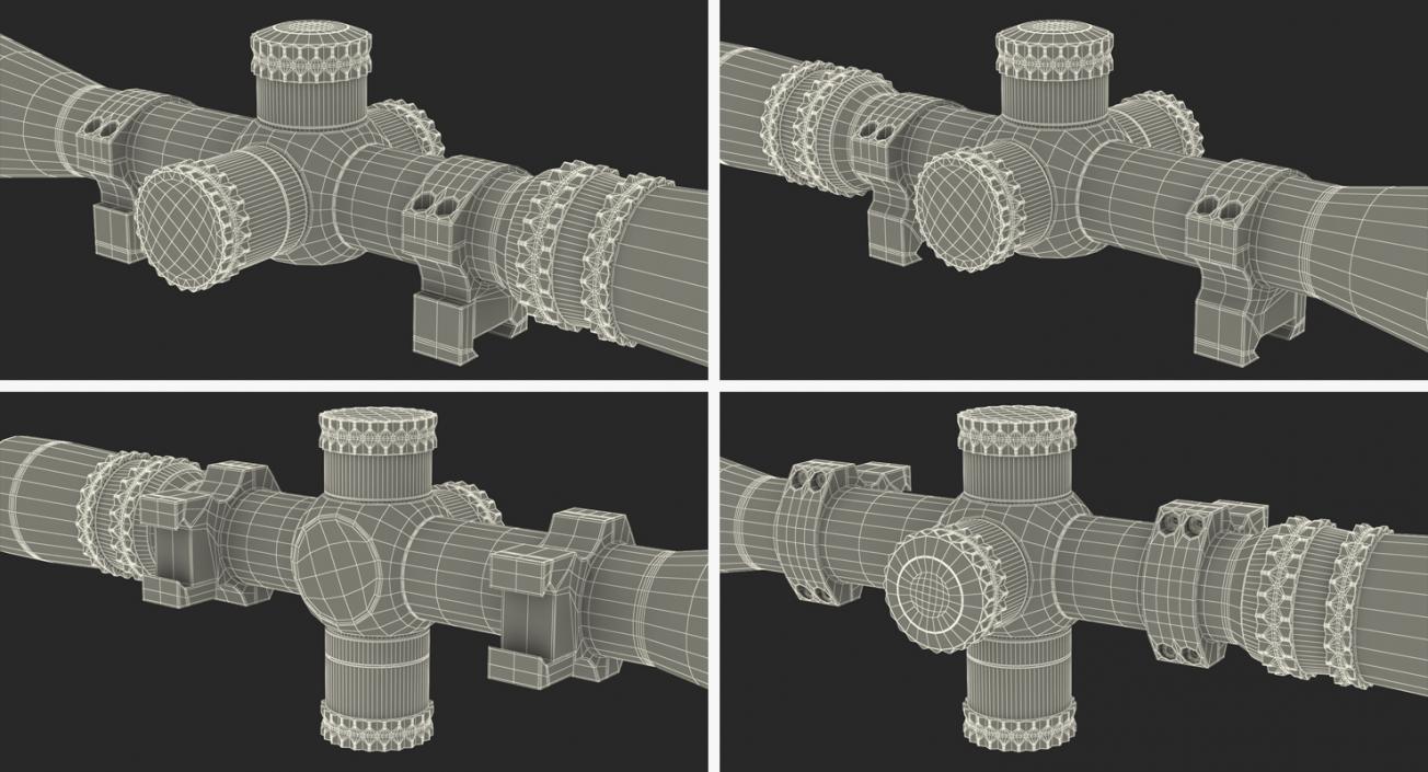 3D Sniper Rifle Scope model