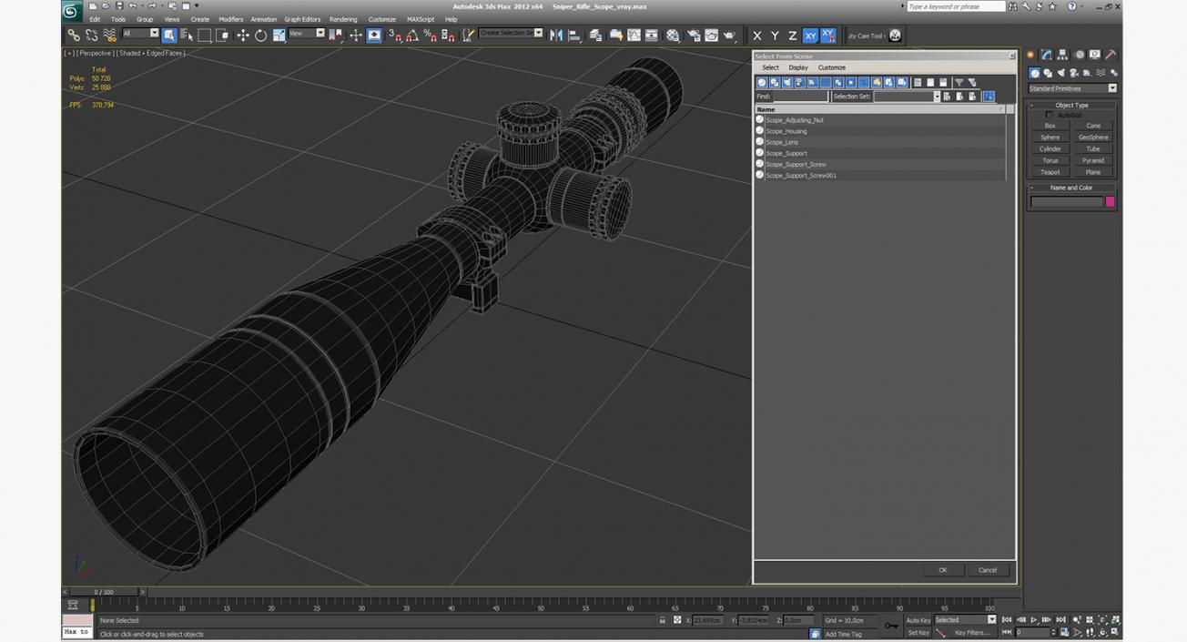 3D Sniper Rifle Scope model