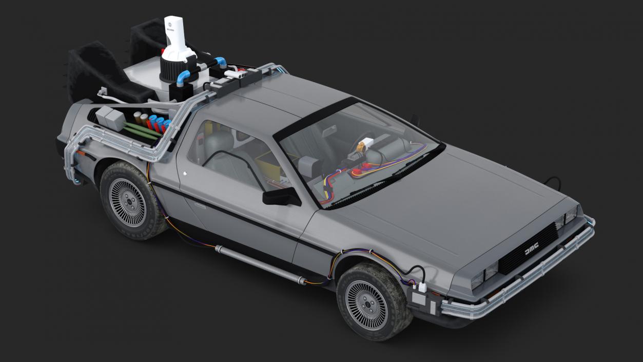 3D DeLorean DMC-12 Time Machine model