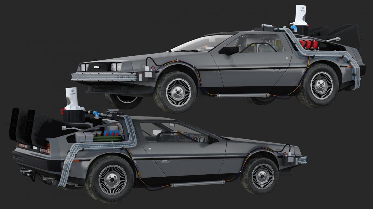 3D DeLorean DMC-12 Time Machine model