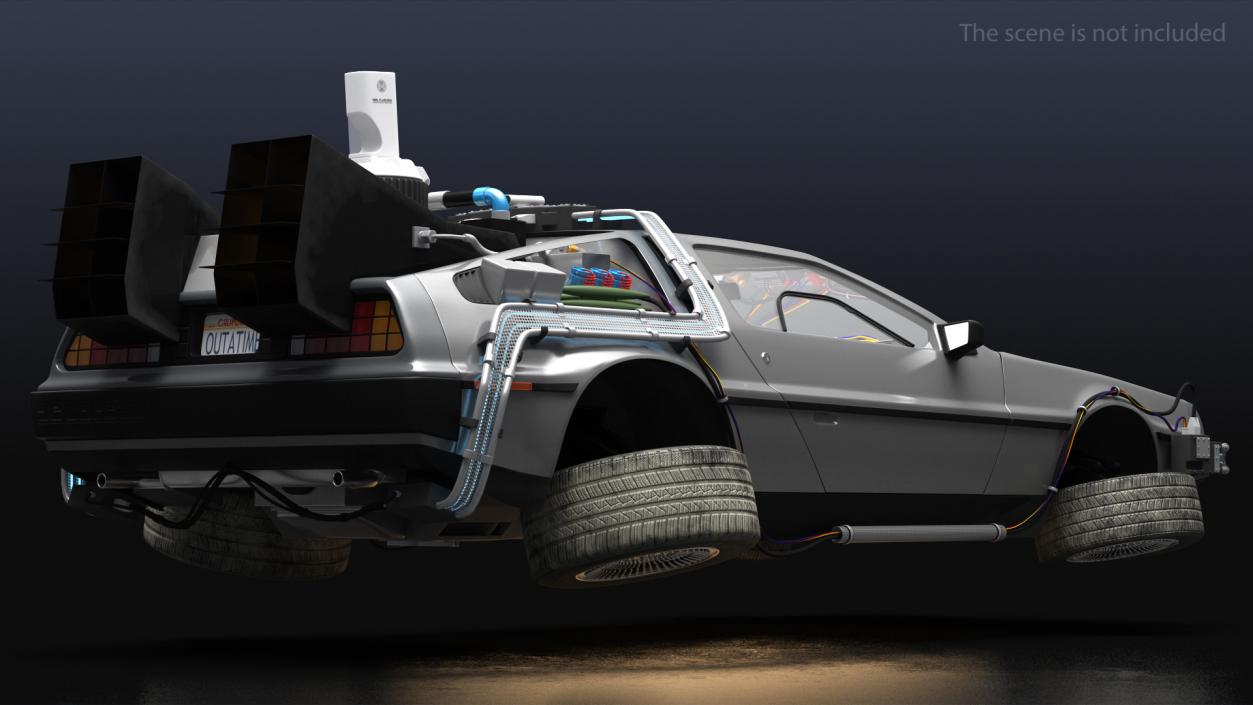 3D DeLorean DMC-12 Time Machine model