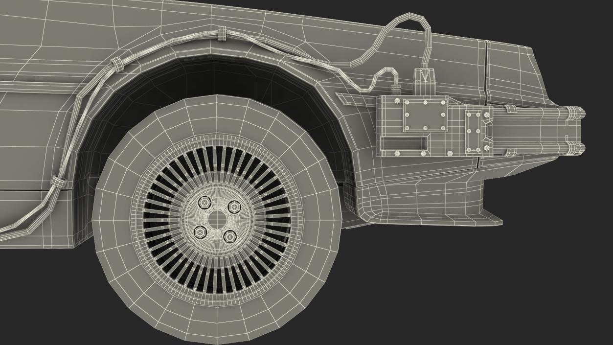 3D DeLorean DMC-12 Time Machine model