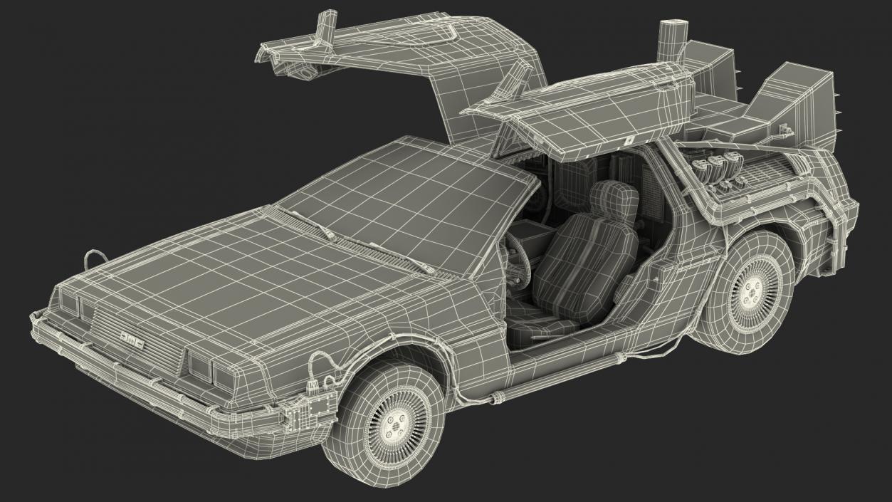 3D DeLorean DMC-12 Time Machine model