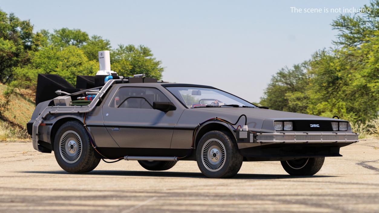 3D DeLorean DMC-12 Time Machine model