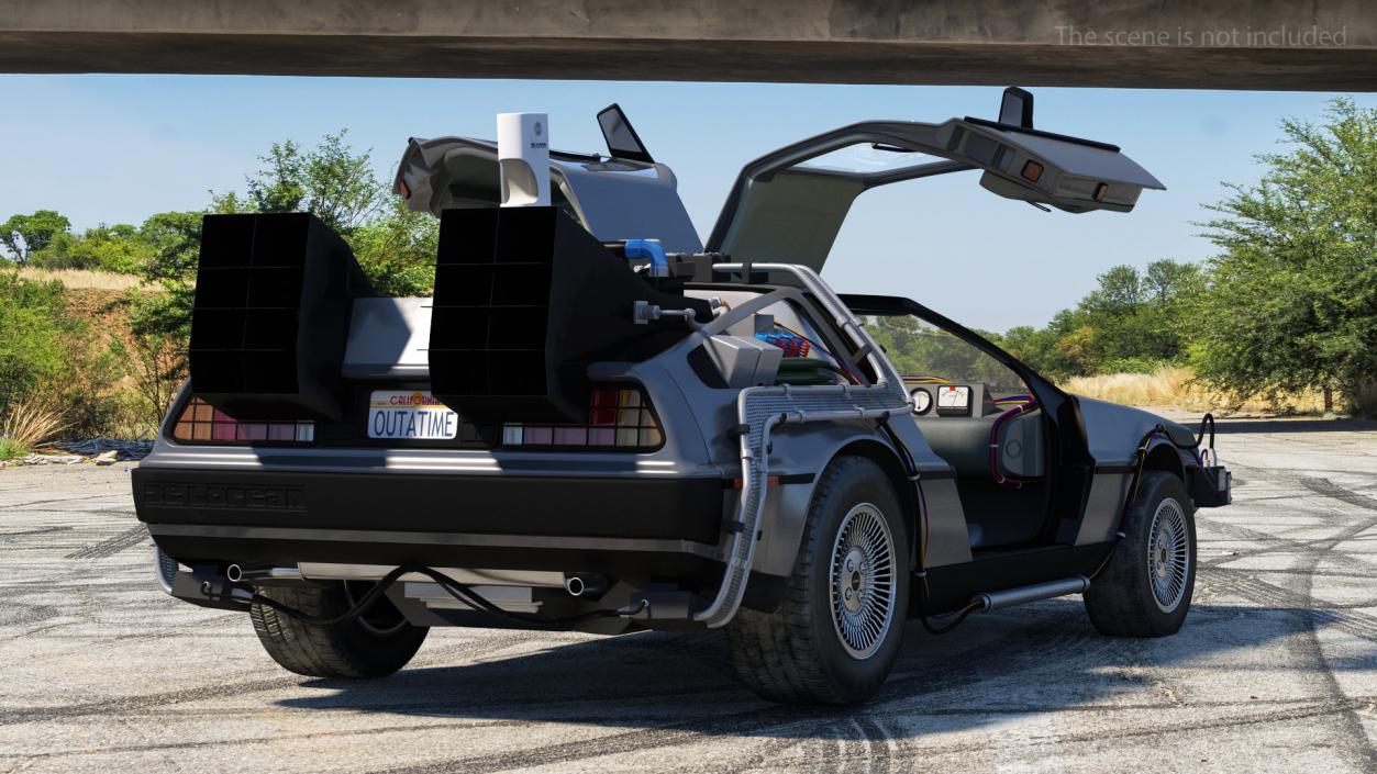 3D DeLorean DMC-12 Time Machine model