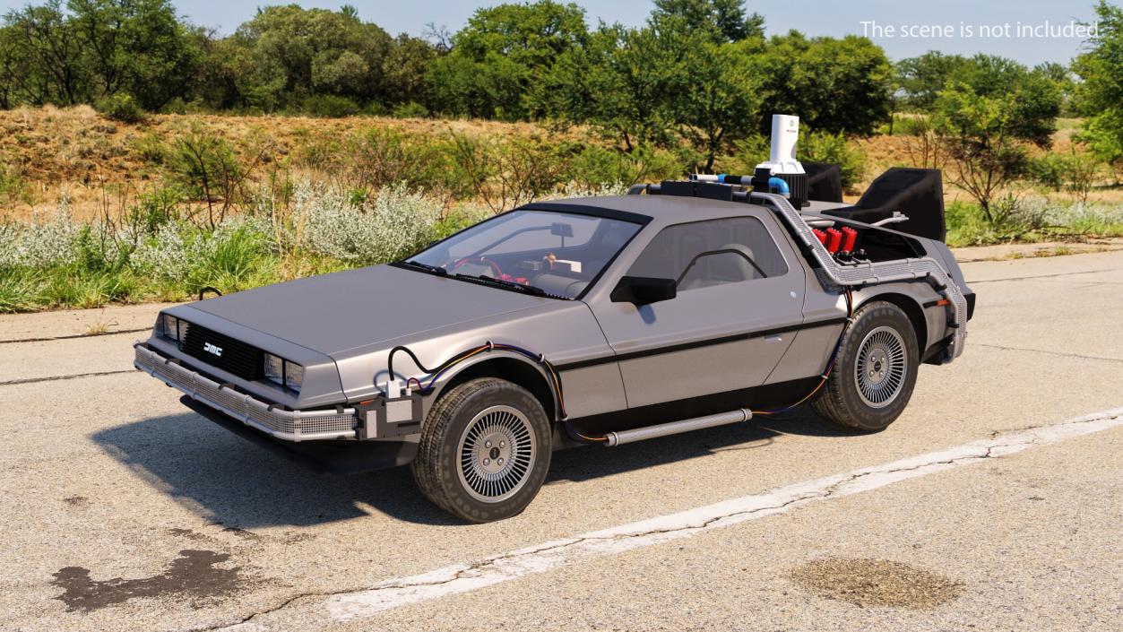 3D DeLorean DMC-12 Time Machine model