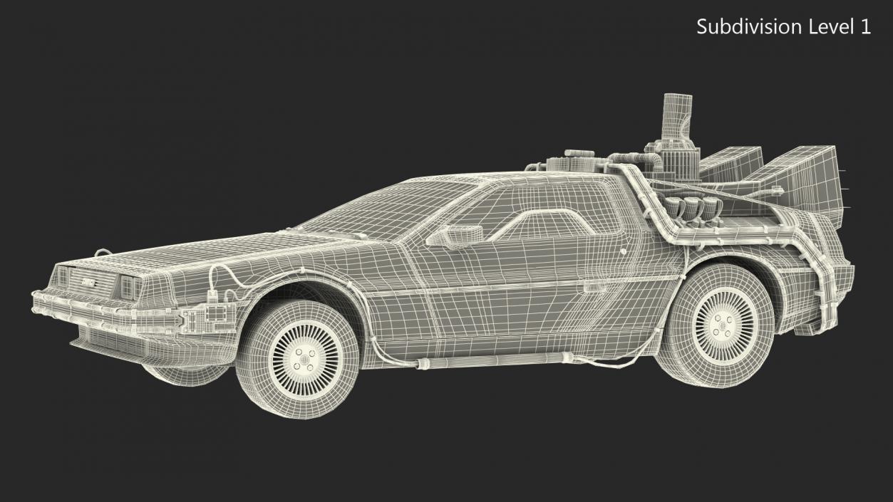 3D DeLorean DMC-12 Time Machine model